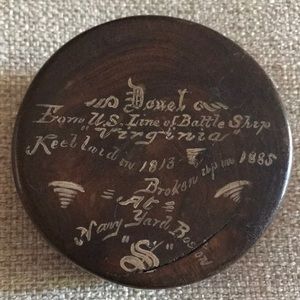 Antique Dowel from US Line of Battle Ship VIRGINIA, 1813